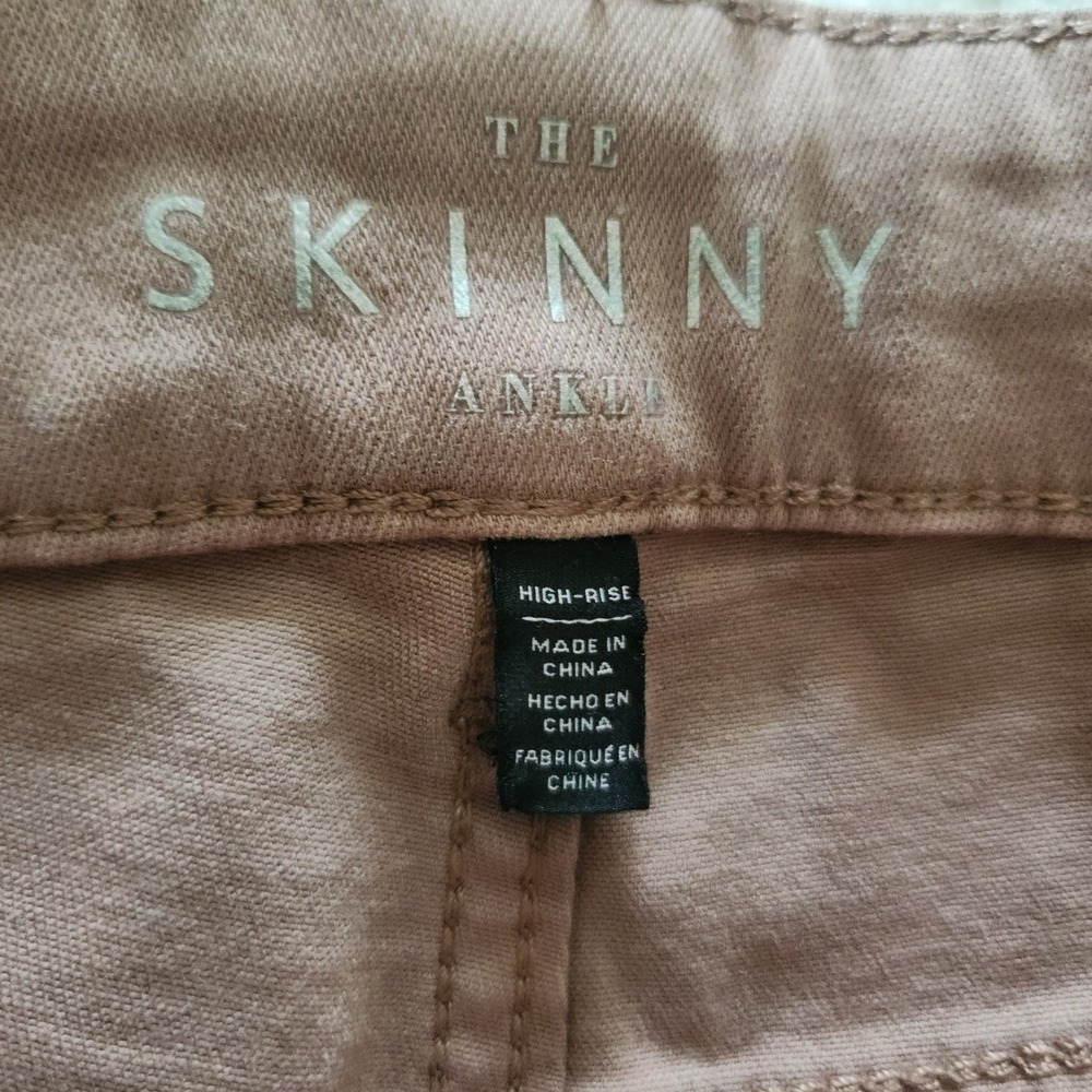 WHBM The Skinny Ankle High Rise Pants Mauve Pink Size 8 Stretch Cotton Blend - Picture 2 of 9